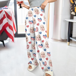Custom Photo America Coquette Bows Pajamas Set Gift For Independence Day CH07 896100