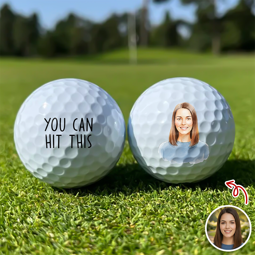 Custom Photo Golf Ball Valentines Gift For Husband, Boyfriend, Golfer HA75 898706