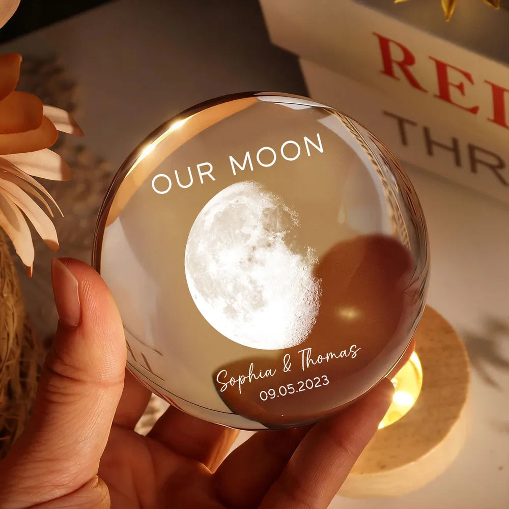 Custom Moon Phase Crystal Ball LED Night Light – Personalized Moon Date Gift for Couples, Valentine’s Day, Husband, Wife, Boyfriend LM32 897985