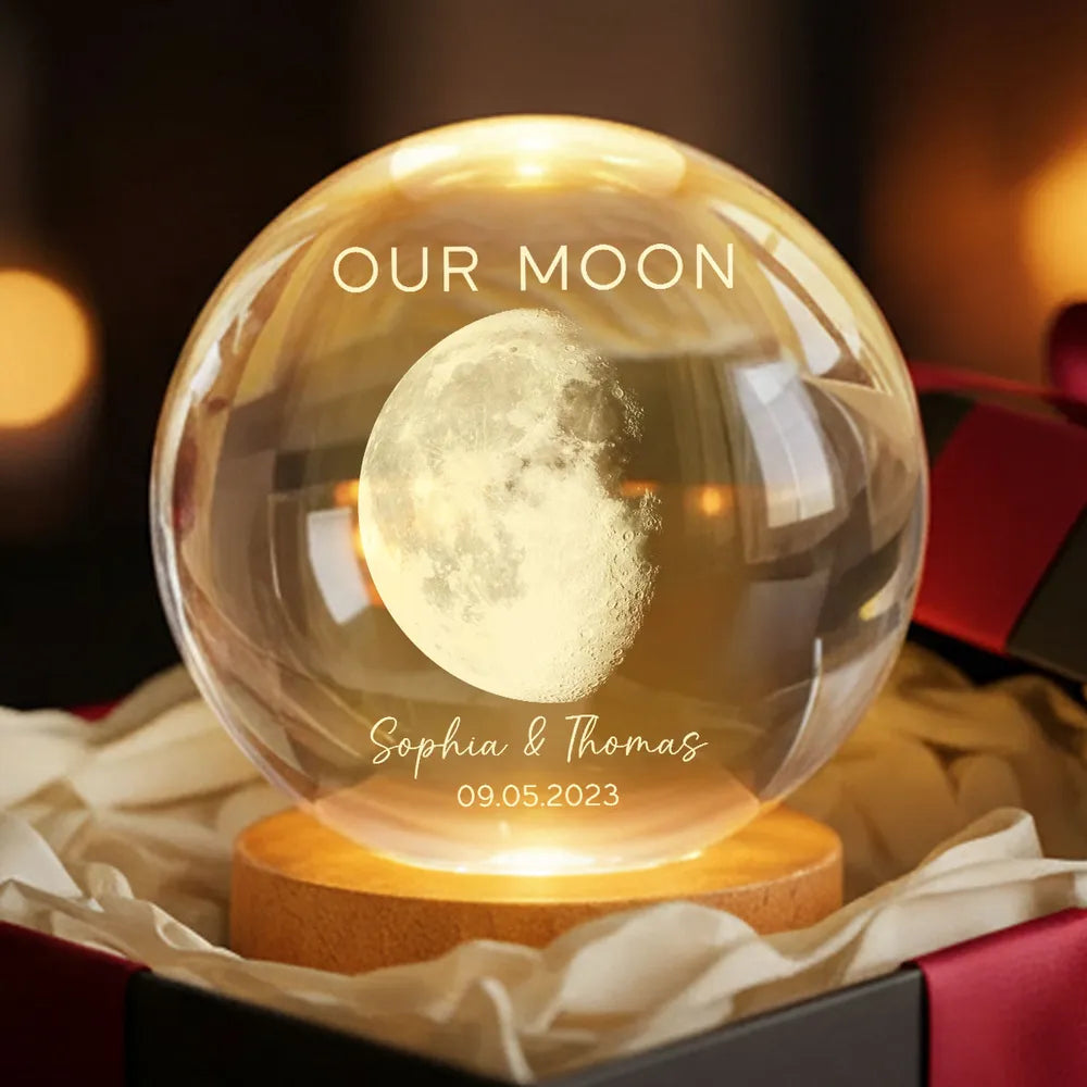Custom Moon Phase Crystal Ball LED Night Light – Personalized Moon Date Gift for Couples, Valentine’s Day, Husband, Wife, Boyfriend LM32 897985