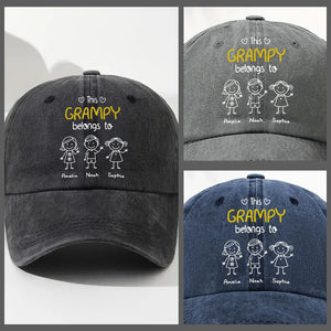 This Grandpa Belongs to Hat, Grandpa Hat With Grandkids Names, Fathers Day Gift For Grandpa  512525