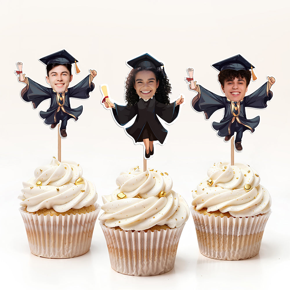 Custom Funny Face Graduation Class of 2026 Decoration Cupcake Toppers HO82 901340