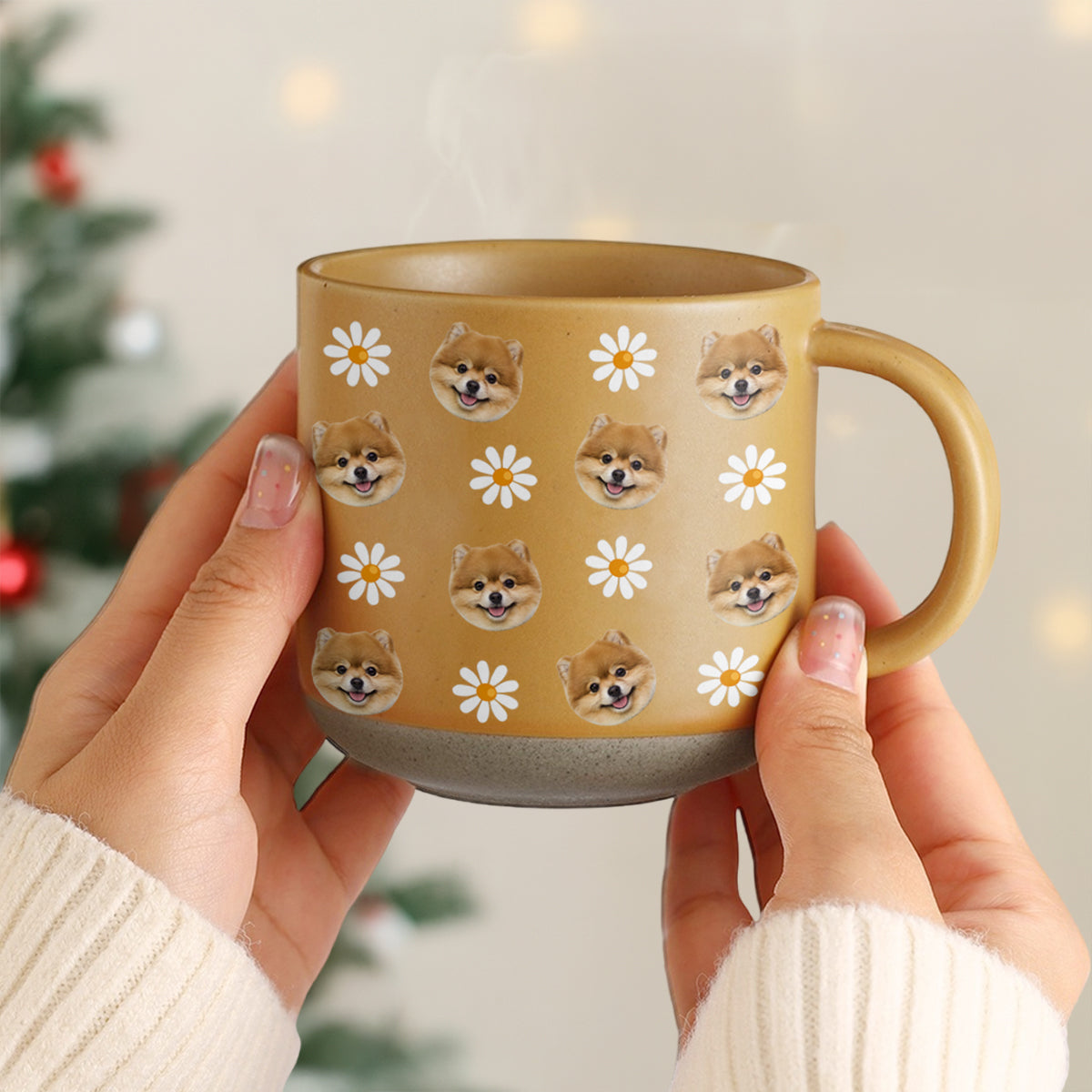 Custom Face Photo With Icon Dog Pottery Mug TH10 894259