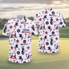 Custom Name Personalized Golf Ball Pattern America Flag Patriotic Polo Shirt HA75 898710
