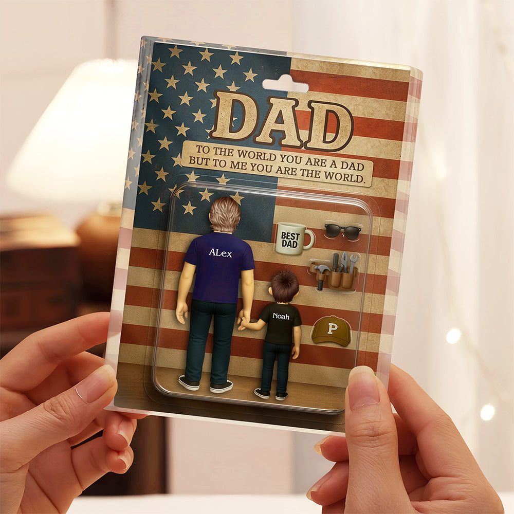 Personalized You Are The World Dad Family Acrylic Block Plaque Gift LM32 893453