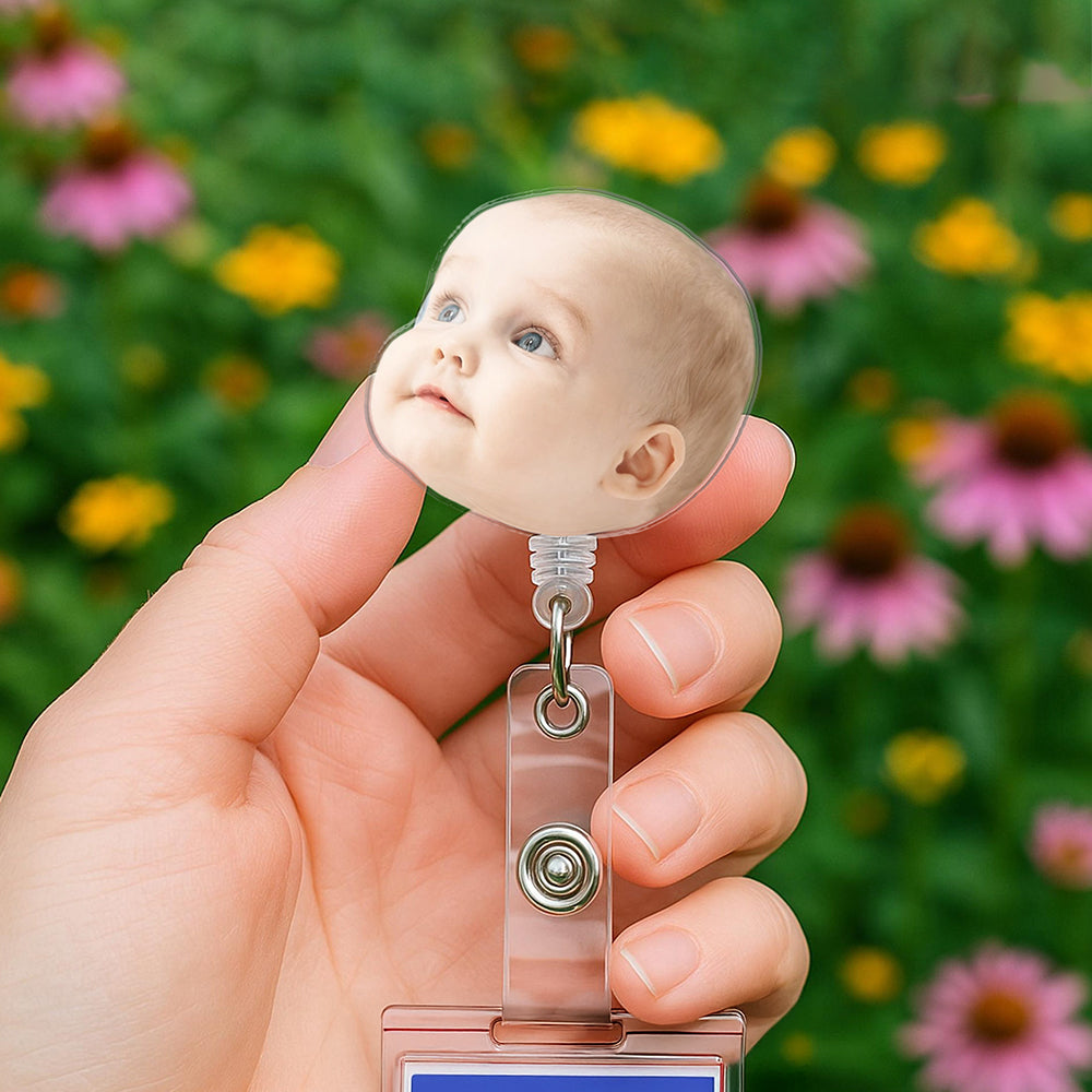 Custom Cute Kid Face Acrylic Badge Reel CH07 910760