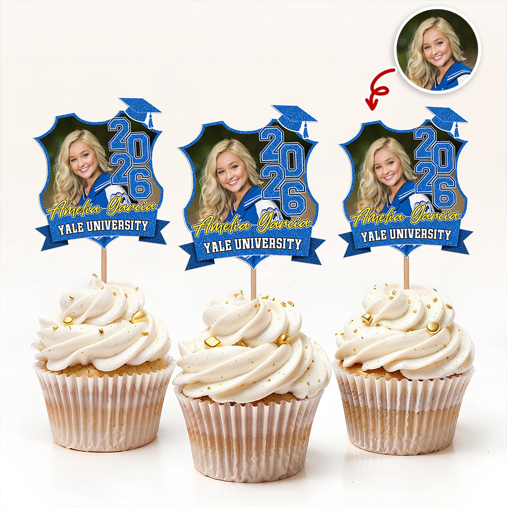 Custom Photo Class Of 2026 Graduation Cupcake Toppers HA75 920056
