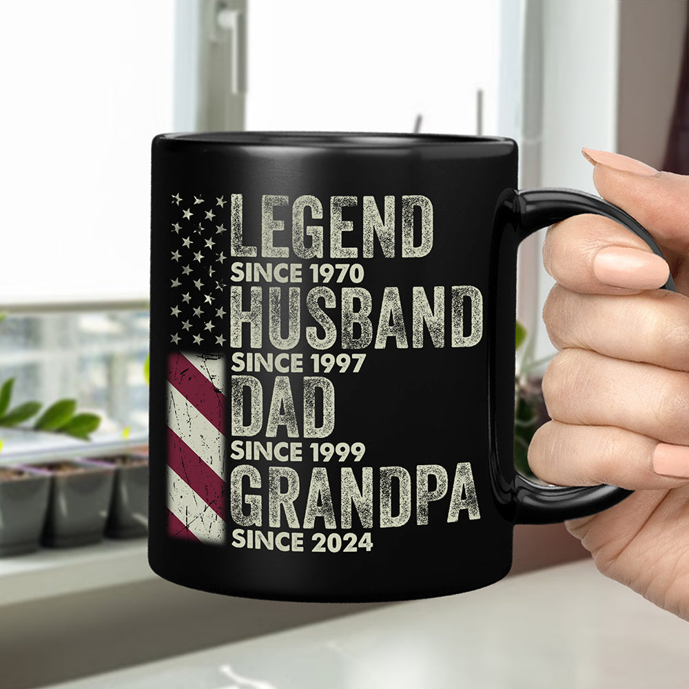 Personalized Legend Husband Dad Grandpa Black Mug TH10 892939