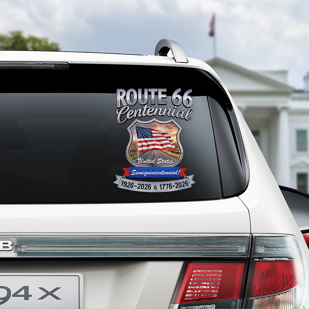Route 66 Centennial And America Semiquincentennial Car Window Decal Sticker TH10 898499
