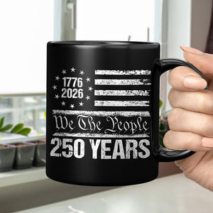 250 Years USA 250th Birthday 1776-2026 Eagle Flag Black Mug HO82 894578