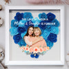 Custom Photo Mother And Daughter Forever Linked Together Personalized Flower Shadow Box  Mother's Day Gift CH07 895470