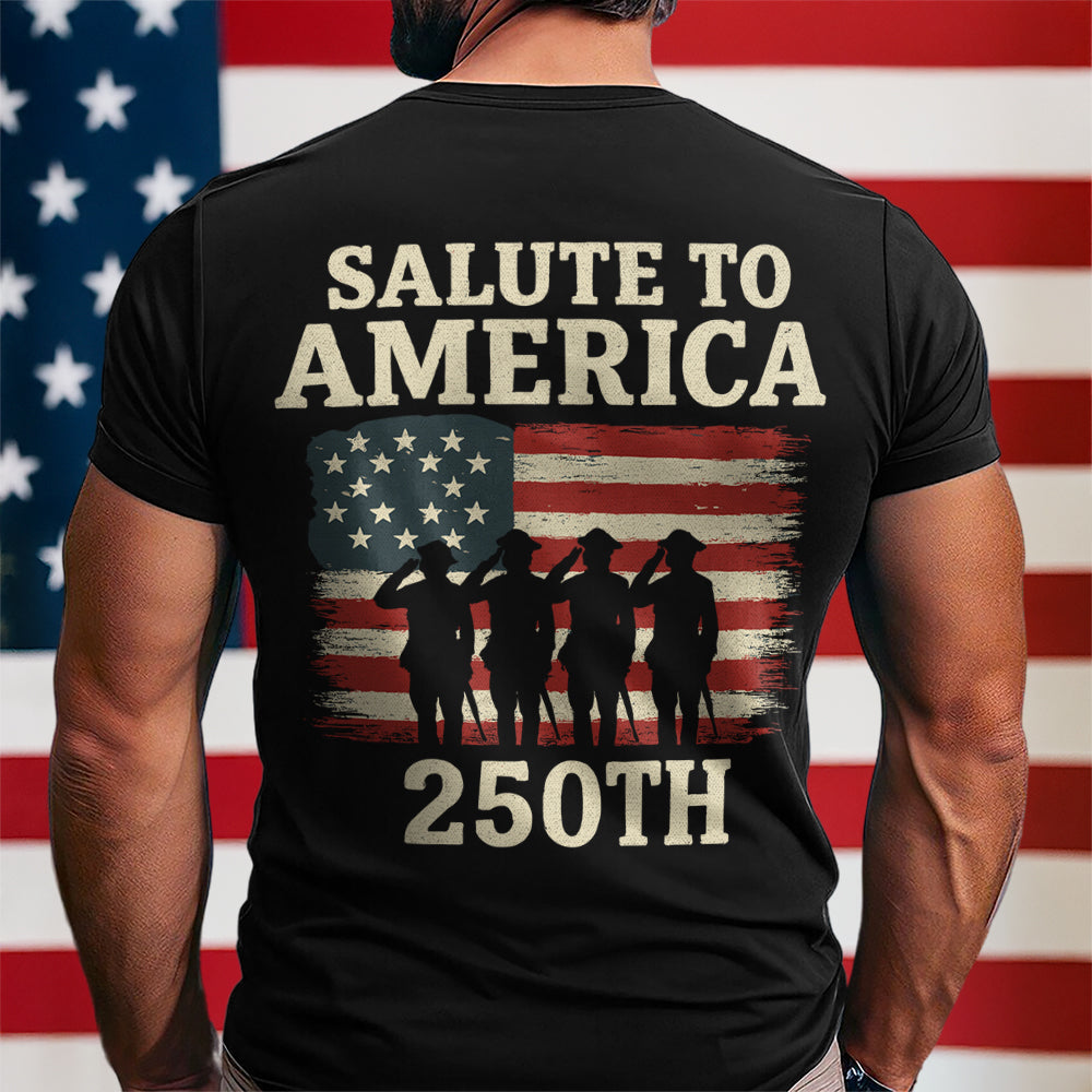 Salute To America 250th Veteran Back Side Dark Shirt Happy America 250 Gifts CH07 896724