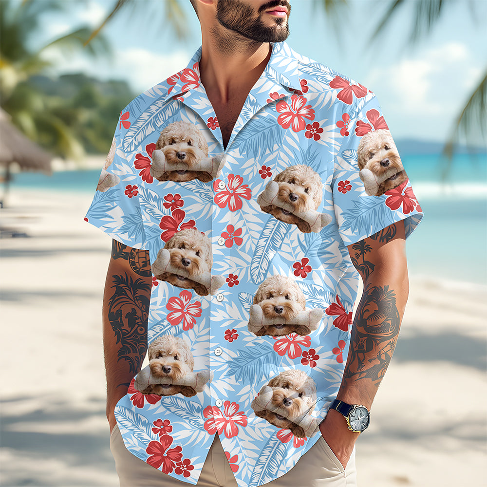 Custom Photo Funny Face Dog Family Hawaii Shirt Summer Gift HA75 892252