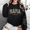 Custom Kid Name Leopard Mama Sleeve Printed Sweatshirt - Gift For Mom, Mother's Day HO82 902192