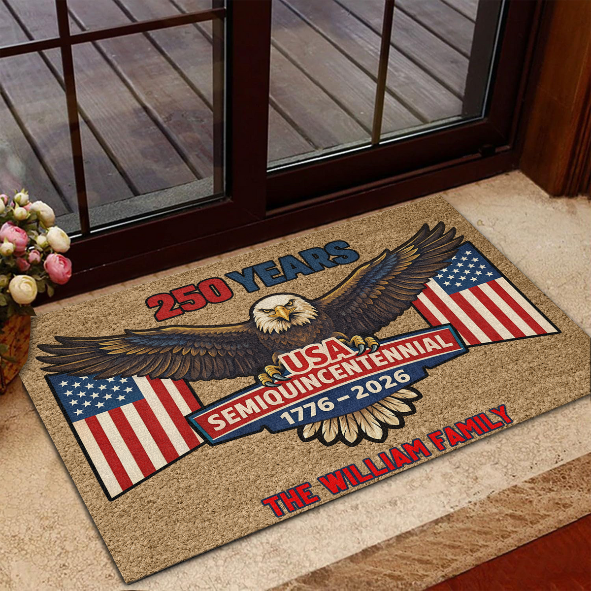 Custom Family Name 250 Years USA Semiquincentennial 1776–2026 Doormat TH10 898437