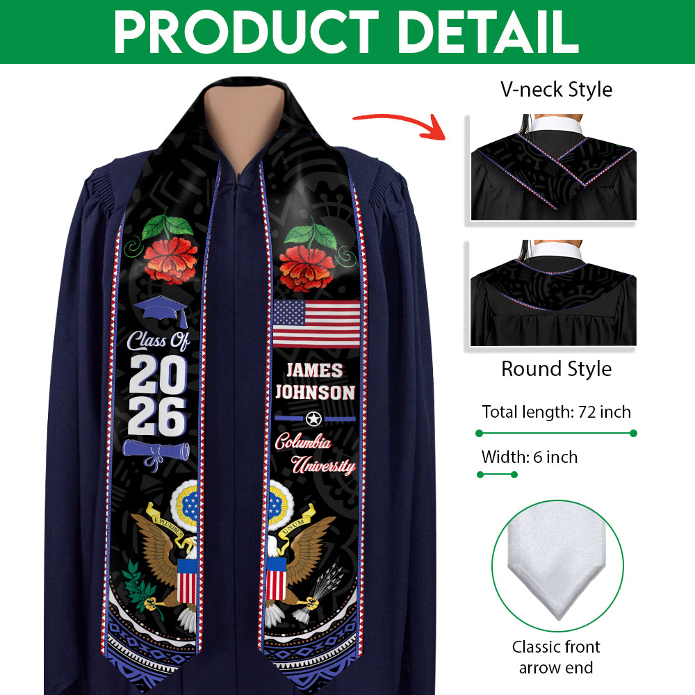 Custom Name Class Of 2026 Graduation Celebration Stole LM32 897697