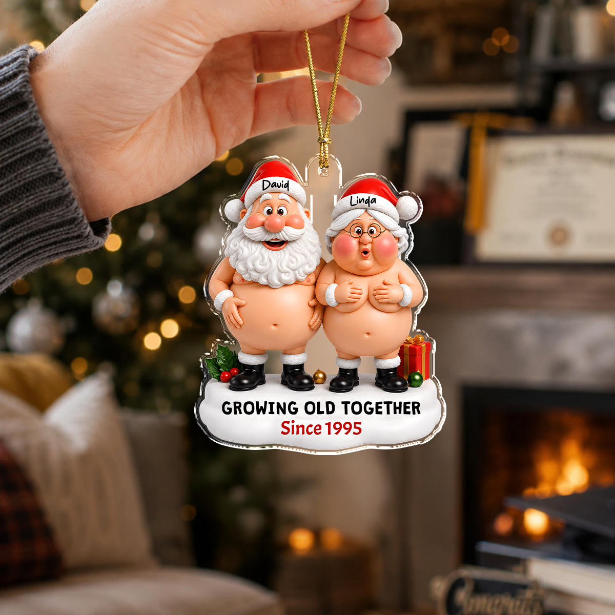 Personalized Growing Old Together, Acrylic Ornament For The Holidays TH10 170655