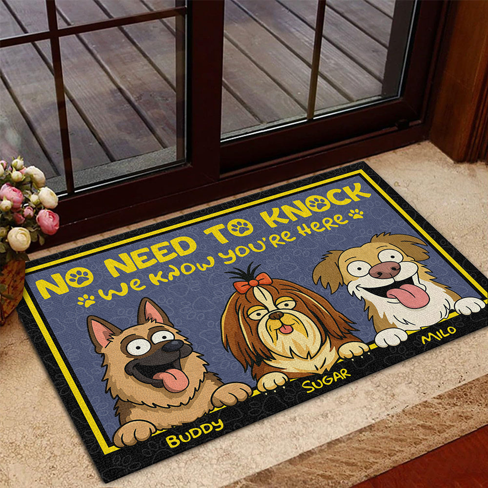 No Need To Knock - Dog Personalized Home Decor Decorative Mat, Doormat HA75 892136