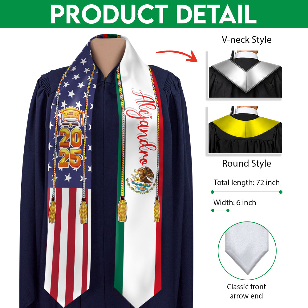 Estolas de graduación con bandera del país – Promoción 2025 HA75 892170