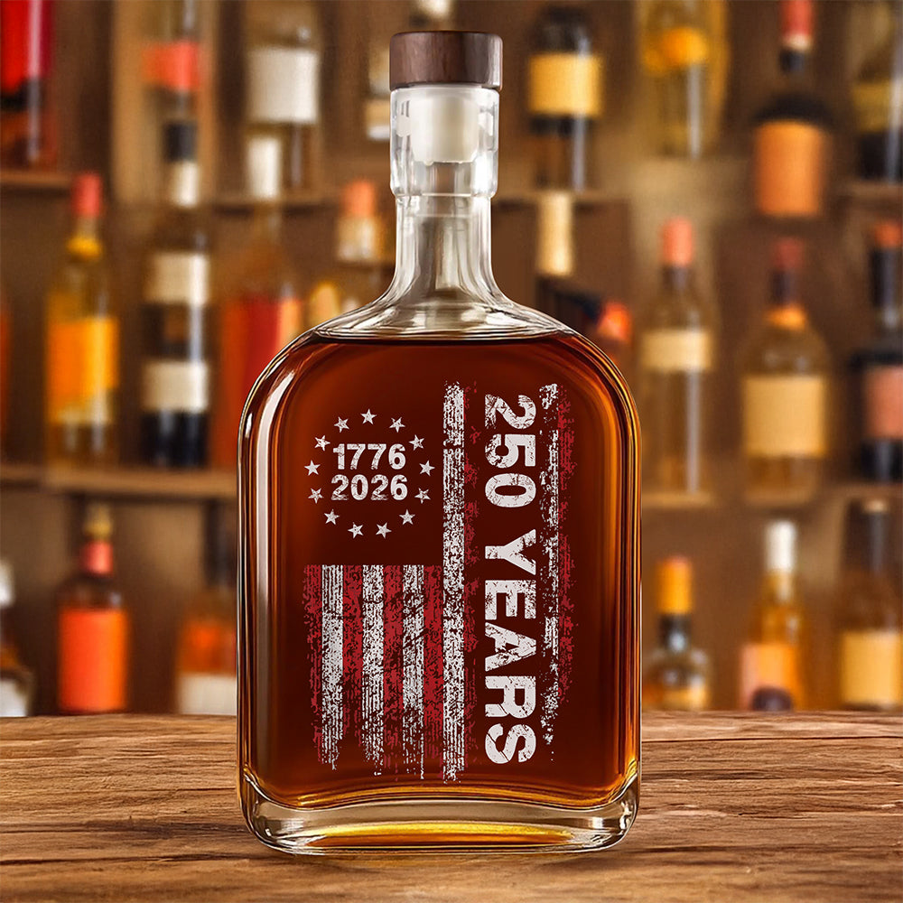 America 250th Birthday US Flag 250 Years We The People Whiskey Bottle HA75 897386