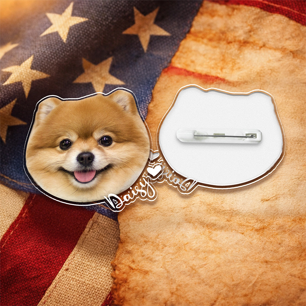 Custom Cute Dog Photo Acrylic Pin For Dog Mom Dog Dad CH07 911076