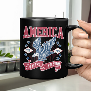 America 1776 - 2026 250 Years Of Freedom Black Mug HA75 897018