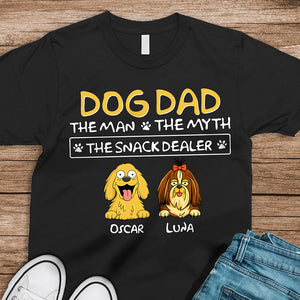 Dog Dad The Man The Myth The Snack Dealer Dark Shirt Personalized Gift For Father's Day HO82 893698