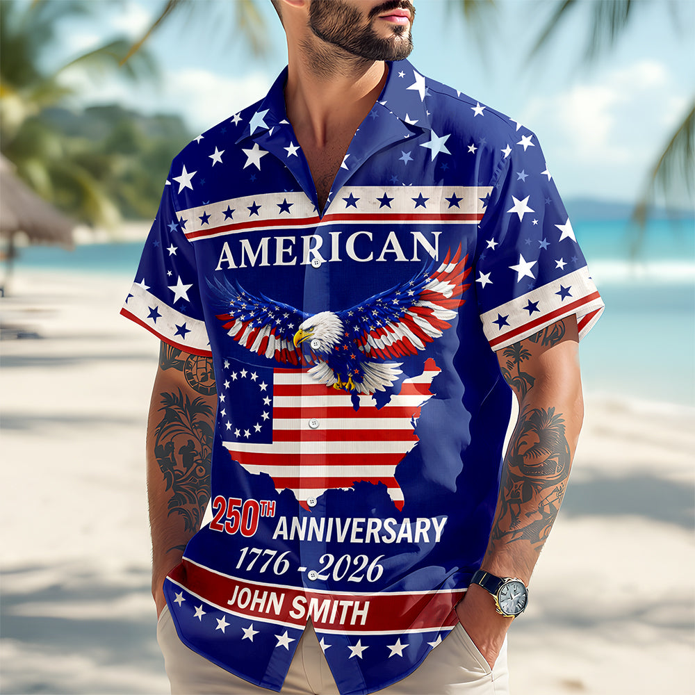 Custom Name American 250Th Anniversary Eagle Flag Hawaii Shirt TH10 898715