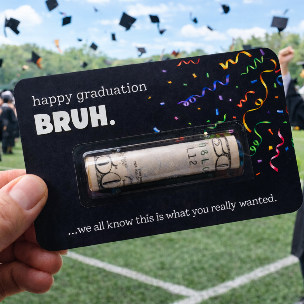 Personalized Funny Gift Happy Graduation BRUH Money Holder Card LM32 899169
