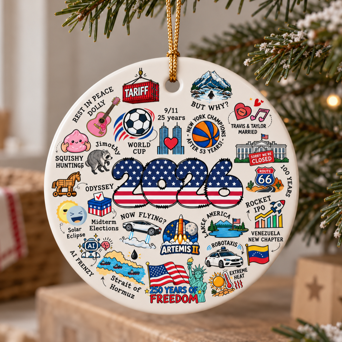 2026 Year to Review Remember Keepsake Christmas Ceramic Ornament LM32 670725