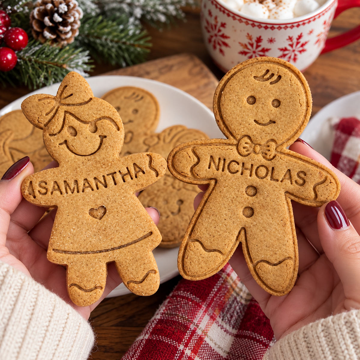 Personalized Gingerbread Name Family Gift Ginger Cookie Stamp LM32 897423