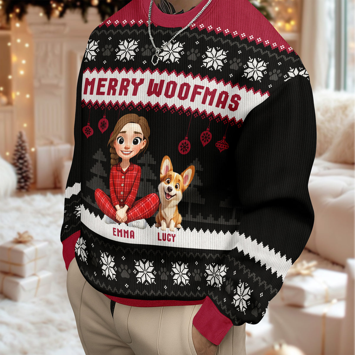 Merry Woofmas Personalized Dog Ugly Sweater HA75 898188