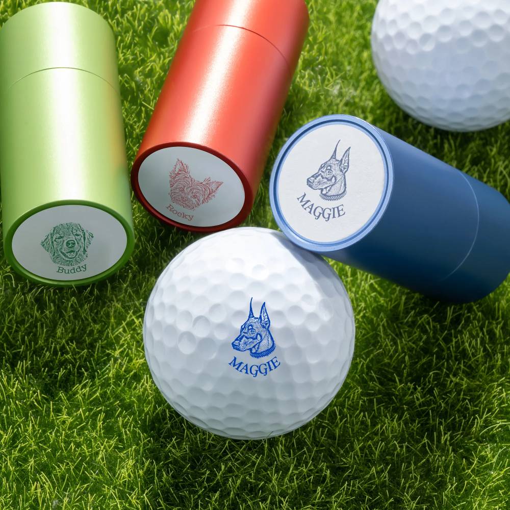 Personalised Dog Cat Pet Portrait Photo Golf Ball Stamp, Birthday Gift for Golf Players, Pet Lovers HO82 900620