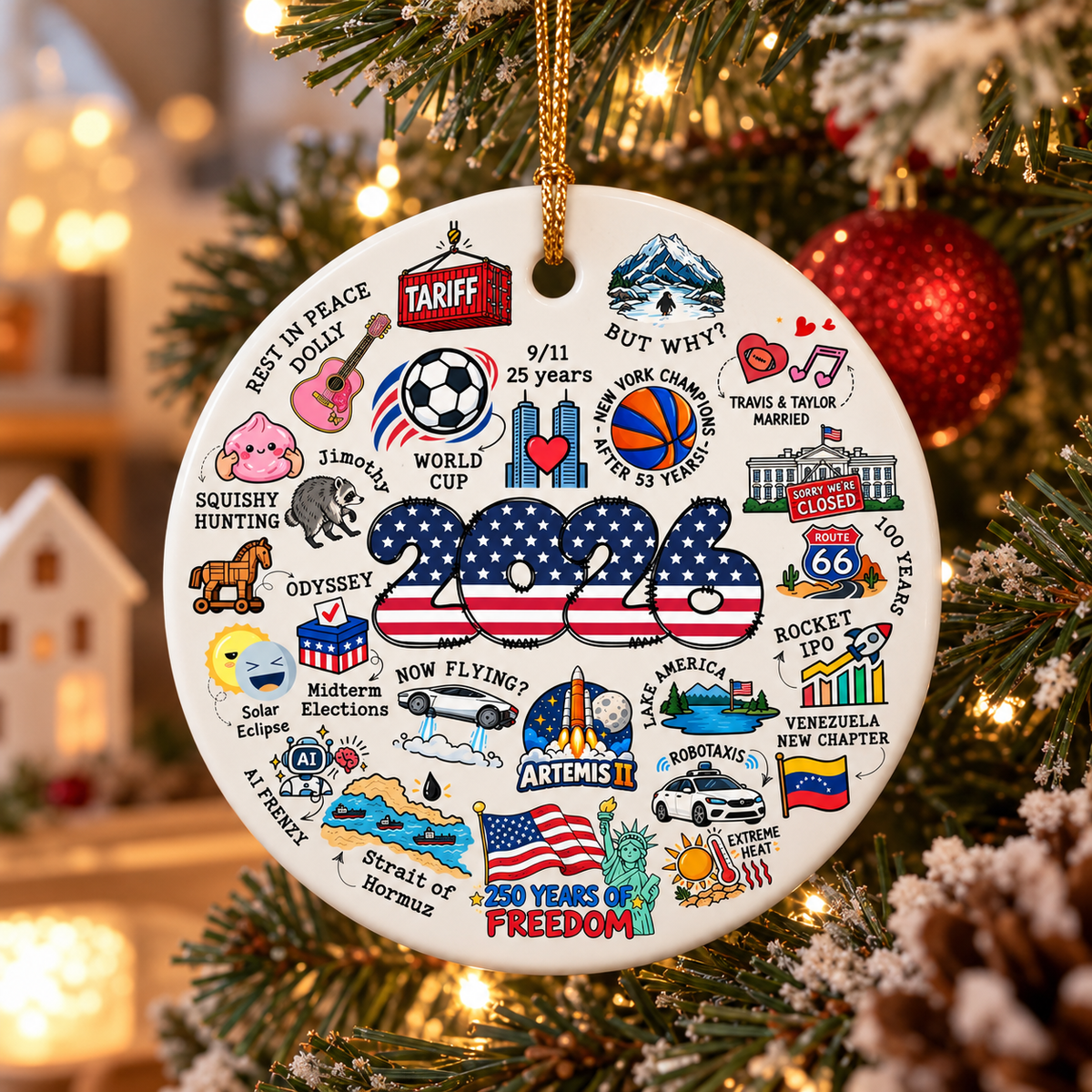 2026 Year to Review Remember Keepsake Christmas Ceramic Ornament LM32 670725
