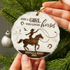 Personalized Just a Girl Who Loves Horses Glass Ornament Horse Lover LM32 895883