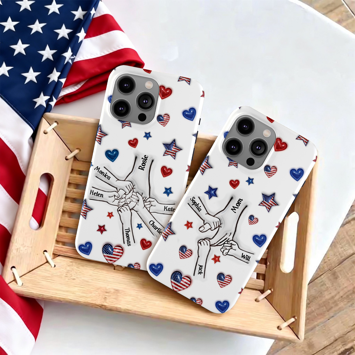 Forever Connected, Hand in Hand - Family Personalized 3D Inflated Effect Printed Phone Case HA75 920384