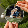 Custom Photo Always & Forever In My Heart Memorial Christmas Glass Ornament CH07 180180