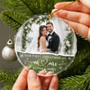 Custom Photo Our First Christmas As Mr Mrs Glass Ornament TH10 171427