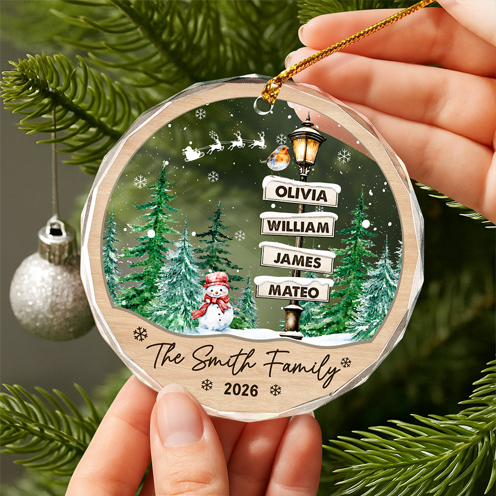 Personalized Custom Family Member Name Glass Ornament For Christmas TH10 170709