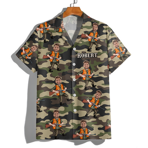 Custom Funny Photo Hunting Dad Hawaiian Shirt For Hunting Season CH07 895770