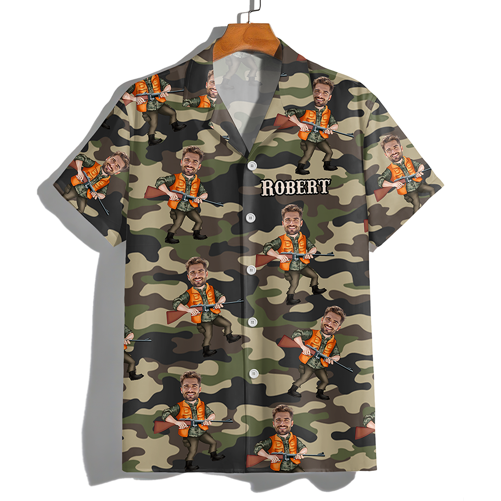Custom Funny Photo Hunting Dad Hawaiian Shirt For Hunting Season CH07 895770