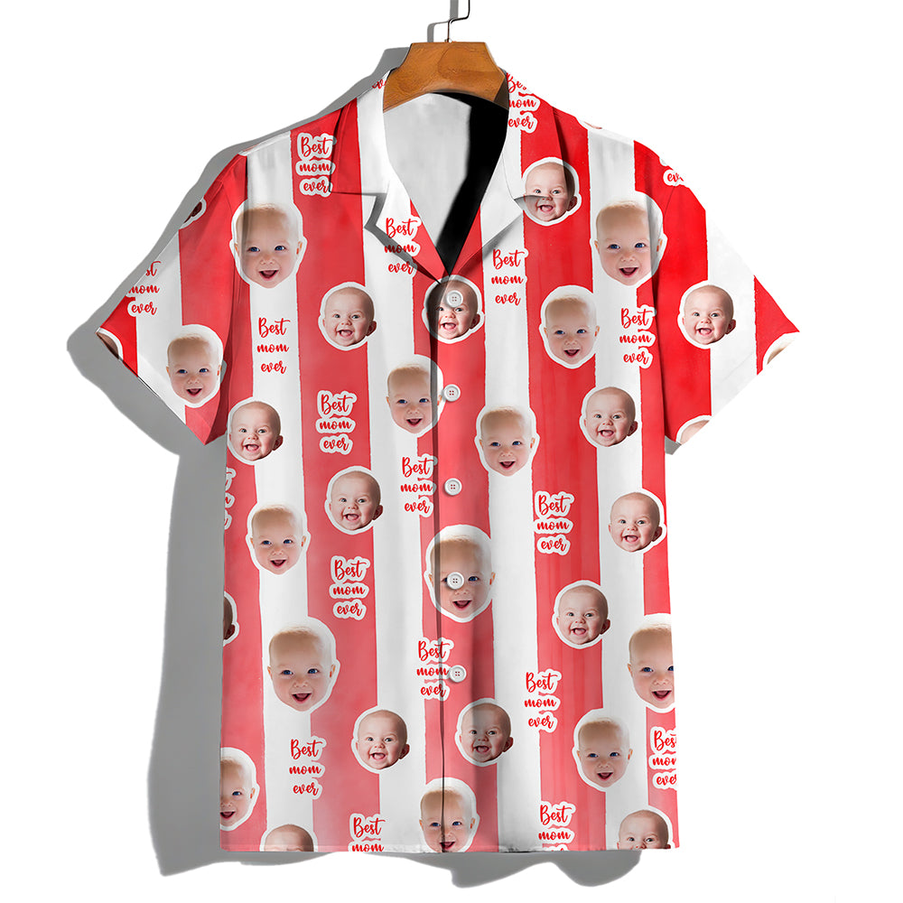 Custom Baby Face Best Dad Best Mom Ever Hawaii Shirt - Personalized Gift for Mom and Dad TH10 169551