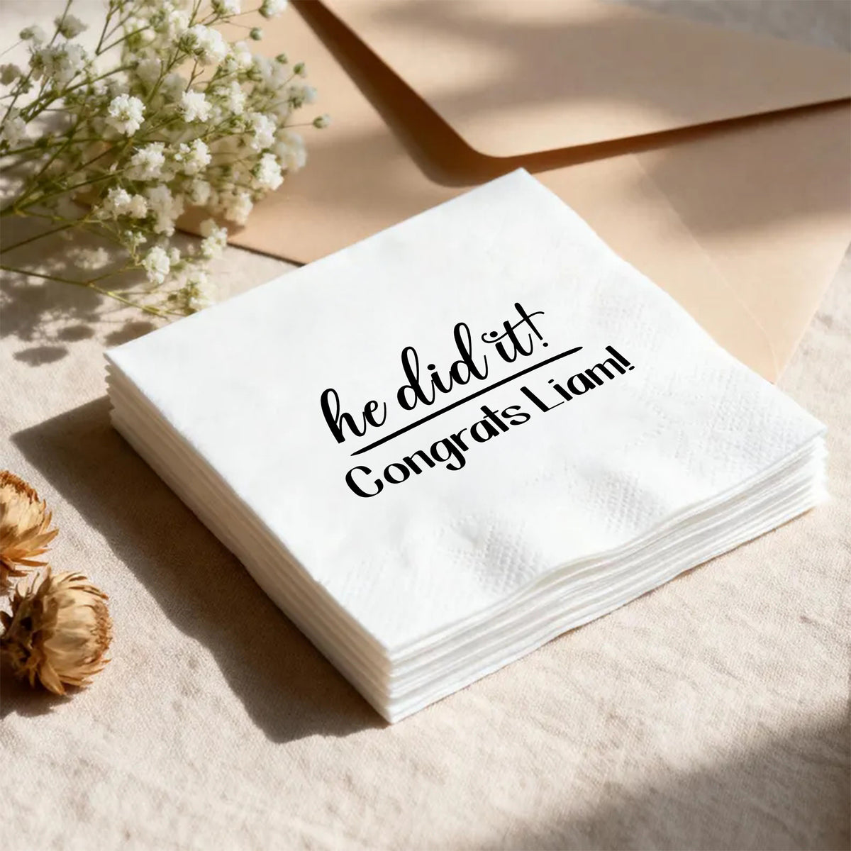 Custom Name He/She Did It! Napkins For Graduation Party TH10 169651