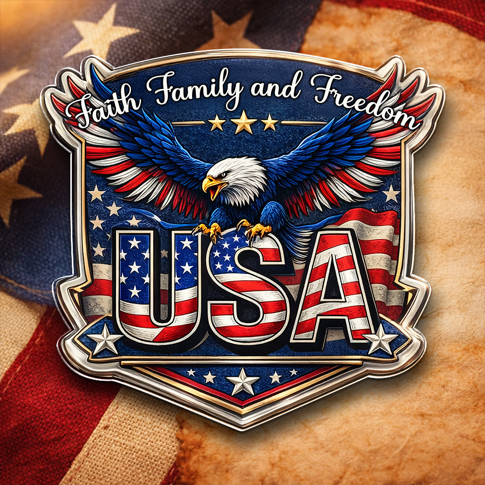 Faith, Family & Freedom America 250 Years Eagle Acrylic Pin CH07 911070