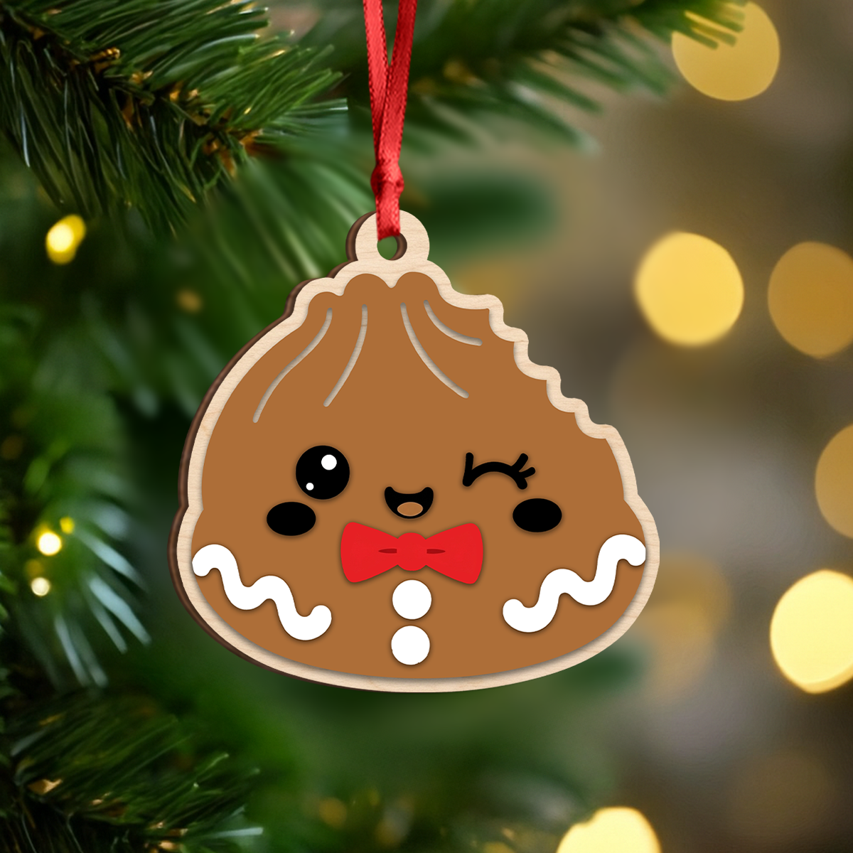 Personalized Christmas Squishee Bundle, Reindeer Dumpling Wood Ornament HA75 919544