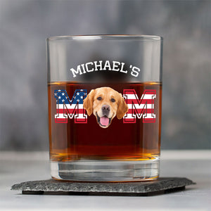 Custom Photo Dog - Dog Dad US Flag Whiskey Glass HA75 892406