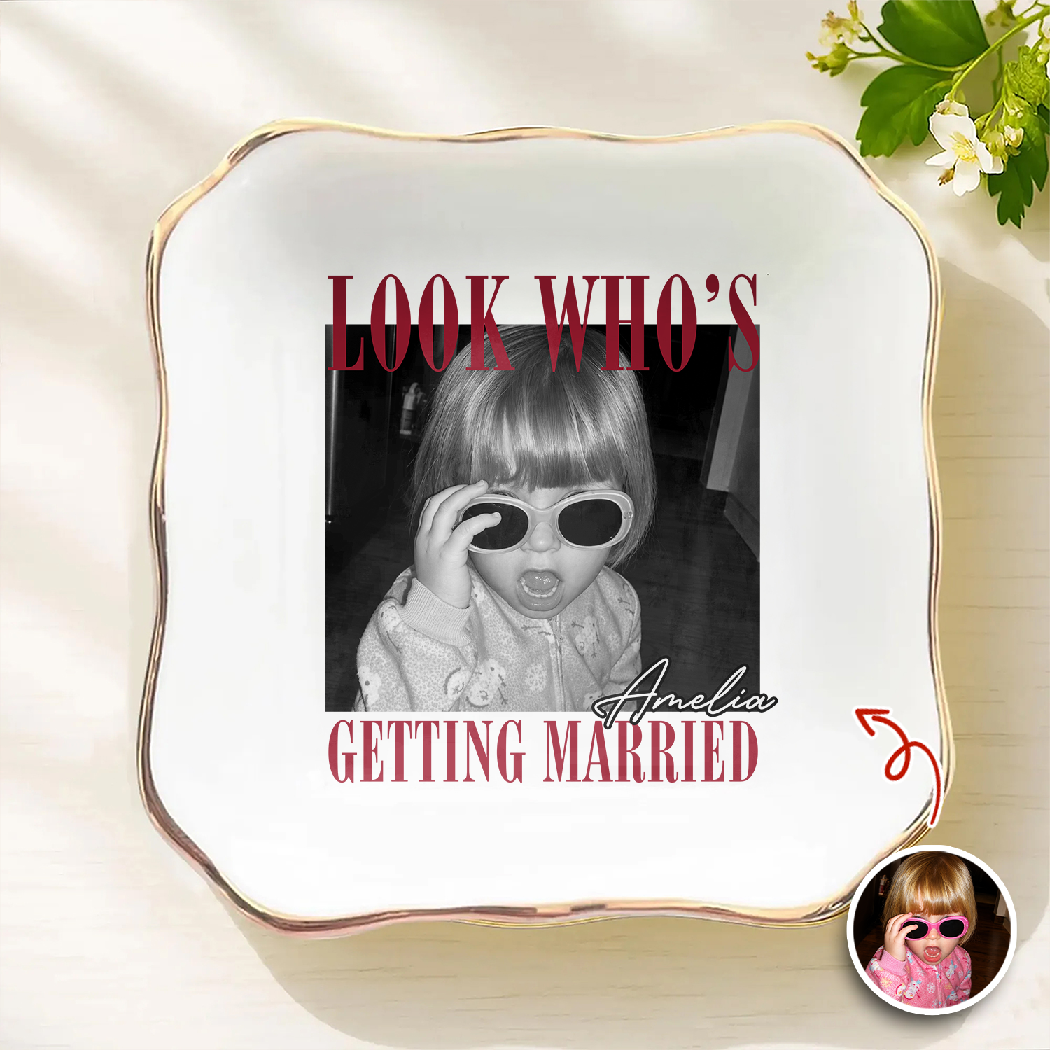 Custom Photo Look Who's Getting Married Jewelry Dish - Personalized Bachelorette Gift TH10 170563