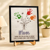 Personalized Flower Handprint Sign 2-Layered Wooden Plaque With Stand Gift For Mother's Day CH07 910836