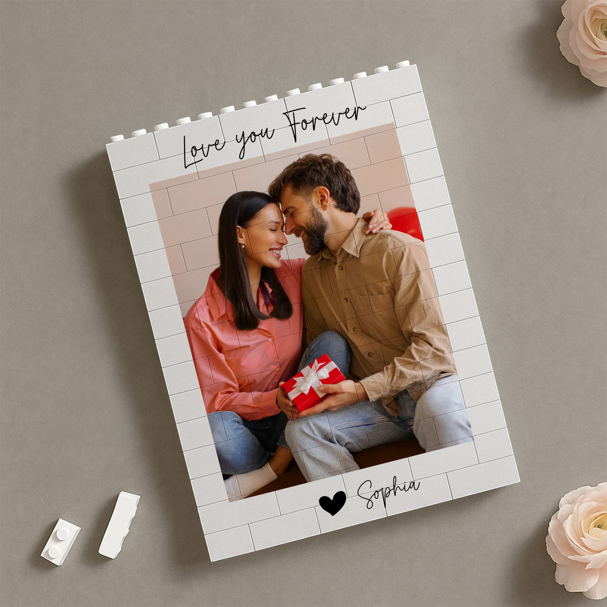 Custom Couple Photo Forever Together Love Keepsake Building Brick Blocks LM32 899159