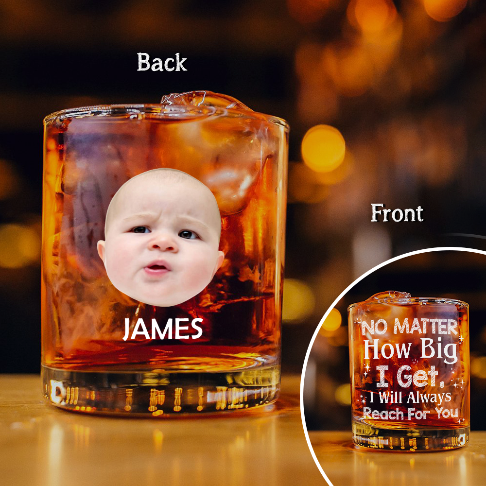We Will Always Reach For You Whiskey Glass Personalized Gift Dad, Father, Family HO82 893816
